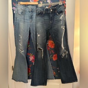 2FER! American Eagle Distressed Jeans Size 12